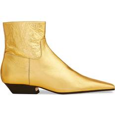 Guld Ankelboots Khaite Marfa metallic leather ankle boots gold