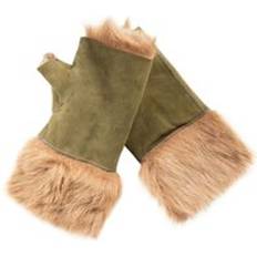 Clothing Infinity Leather Olive Womens Mittens Fingerless Cuffs Toscana Sheepskin Green