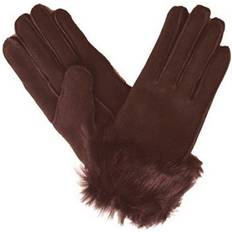 Eastern Counties Leather Toscana Trim Cuff Sheepskin Gloves Brown