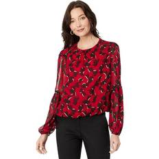 Tommy Hilfiger Black Blouses Tommy Hilfiger Abstract Floral Blouse Scarlet/Black Women's Clothing Black US 12-14