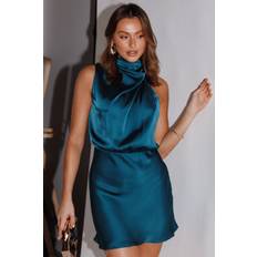 Turquoise - Women Dresses Anabelle Halter Neck Mini Dress Teal