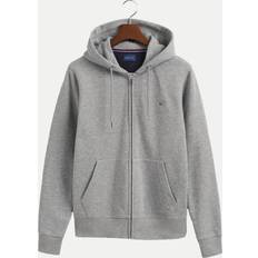 Gant Mens The Original Full Zip Hoody in Grey Marl Cotton