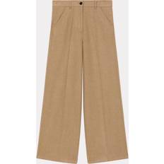 Kenzo Women Trousers Kenzo Wool Trousers Dark Beige Womens