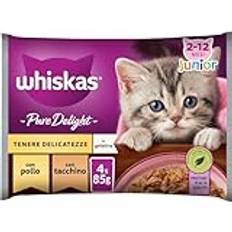 Whiskas Gatto Animali domestici Whiskas Pure Delight Tenere Delicatezze Junior Cibo Umido per Gatto 13 Confezioni ognuna da 4 Bustine da 85g (52 Bustine in Totale)