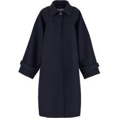 Ferragamo Coats Ferragamo Blå Ullfrakk Enkeltradet, Kalvelengde Blue 2XS