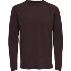 Only & Sons Tops Only & Sons Herre Bordeaux Sweatshirt Red