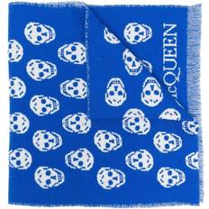 Alexander McQueen Accessoarer Alexander McQueen Blått Skjerf med Dødningehodeprint Blue ONE