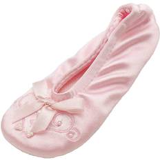 Girls - Pink Ballerina Shoes Isotoner Girl Satin Pearl Ballerina Slippers