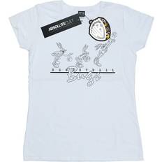 Koripallo T-paidat Looney Tunes Basketball Bugs Cotton T-Shirt White