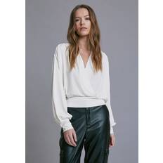 Minus Bluser Minus Gasia Modal Wrap Blouse Kvinde Blazere hos Magasin Broken White