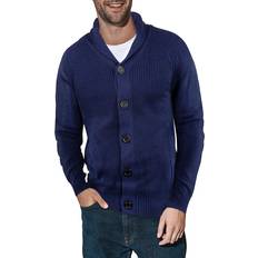 3XL Cardigans XRay Men's Knit Shawl Collar Cardigan Blue