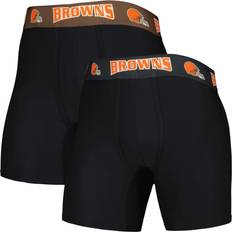 Brown - Men Men's Underwear Concepts Sport Men's Black/Brown Cleveland Browns 2-Pack Boxer Briefs Set