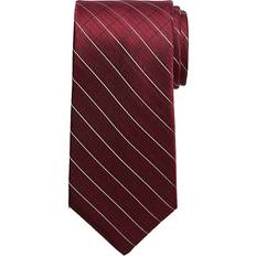 Calvin Klein Polyester Ties Calvin Klein Men's Windowpane Narrow Tie - Dark Red
