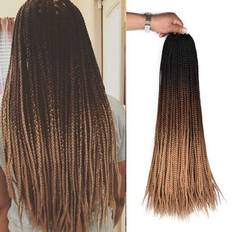 24inch Long Box Braids Crochet Synthetic Braiding Hair Extensions Ombre