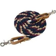 Blue Reins Weaver Weaver Leather Poly Roper Rein 5/8 x 8ft Navy/Tan/ Navy/Tan/Burgundy