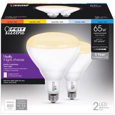 Light Bulbs Feit LED BR40 E26 Medium LED Floodlight Bulb Tunable White/Color Changing 65 Watt Equivalence 2 pk