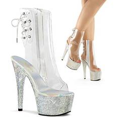 Transparent - Women Boots Pleaser Women Pleaser Bejeweled 1018DM-7 Ankle Boot