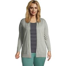 Lands' End Women Cardigans Lands' End Women Plus Cotton Open Long Cardigan Sweater