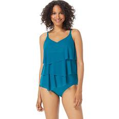 Turquoise - Women Tankinis Coco Reef Women's Flourish Underwire Bra-Sized Tankini Top Teal Teal