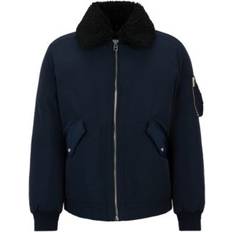 HUGO BOSS Men Jackets HUGO BOSS Men's Faux-Fur Collar Water-Repellent Jacket Dark Blue Dark Blue