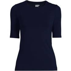 Lands' End Clothing Lands' End Women Plus Elbow Sleeve Lightweight Jersey Crew Neck Top