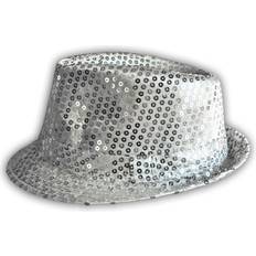 Silver Hats Western Fashion Sequin Fedora Hat Silver