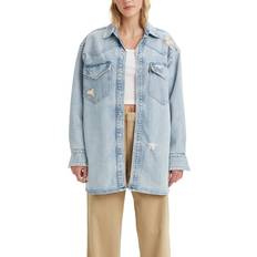 Tops Levi's Women's Dylan Oversized Western Shirt, New Indigo Destructed