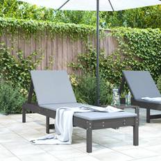 Grey Sun Beds vidaXL Sun Lounger Pine