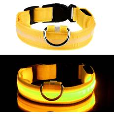 LED Hundhalsband Gul Large