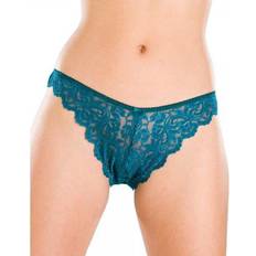 Turquoise - Women Knickers Camille Three Pack Floral Lace Thongs Teal 18-20