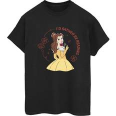 Disney Womens/Ladies Beauty And The Beast Id Rather Be Reading Cotton Boyfriend T-Shirt Black