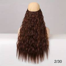 Synthetic Water Wave Hair Extension With Invisible Wire Adjustable Hair Extensions Hairpiece