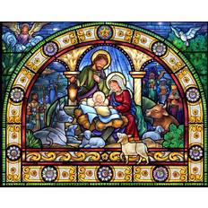 Jigsaw Puzzles Vermont christmas Company Vermont Christmas Company Stained Glass Holy Night Jigsaw Puzzle 1000 Piece