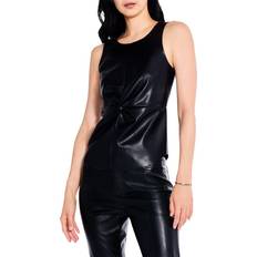 Leather Tank Tops NIC+ZOE Faux Leather Twist Front Tank