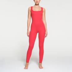 Red Bodysuits SKIMS Tank Catsuit Bodysuit Red Cotton Rib