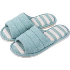 Turquoise - Women Slippers Shevalues shevalues Women's Soft Indoor Slippers Open Toe Cotton Memory Foam Slip on Home Shoes House Slippers, Teal, 7.5-8.5 Women 6.5-7.5 Men