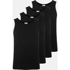 Resteröds Toppe Resteröds Økologisk bomuld, Tanktop Rib, 4-pack, Sort