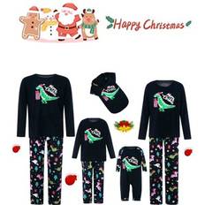 Underwear Sunisery Family Christmas Pajamas Matching Sets Dinosaur Reindeer Print Holiday Sleepwear Set for Women Men Kids Pets