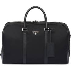 Dame - Skind Duffeltasker & Sportstasker Prada Re-Nylon Saffiano Leather Duffel Bag - Black