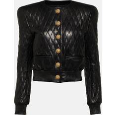 Leather Jackets - Quilted Balmain Quilted leather jacket black