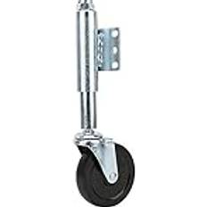 Oumefar Fjäderbelastad hjulgummi högpresterande styrhjul-dörr staket grind universella hjulhjul automatisk höjdjustering 10 cm