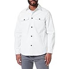 Armani Exchange White Jackets Armani Exchange Men's Long Sleeves, Big Front Pockets, Casual Fit Denim Jacket, White