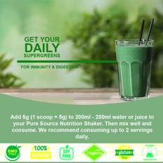 UKHealthhouse Super Greens Powder 500g 4 Super Foods Spirulina Chlorella Barley Grass Super Greens Powder Super