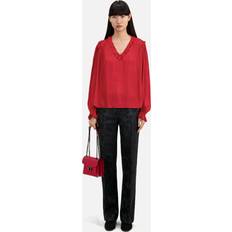 Rojo Blusas The Kooples Solid V Neck Blouse