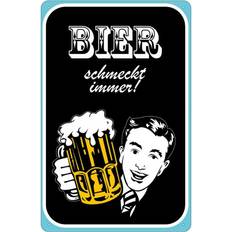 Blechschild 20x30 cm Bier Schmeckt Immer