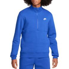 Gensere Nike Men's Sportswear Club Brushed-Back 1/2-Zip Pullover in Blue, DD4732-480