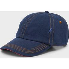 Burberry Men Headgear Burberry Flocked Denim Cap Visible Stitching