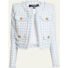 Balmain Giubbotti Balmain Giacca In Tweed - Blauw