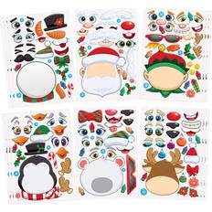 Joyin 24pcs Make A Face Stickers For Kids Boys Girls Make Your Own Christmas Characters Sticker Sheets Kids Party Favors Supplies Craft School Activity Kids Decoration for Room Birthdays Gift