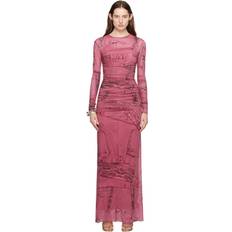 Blumarine Pink Crewneck Maxi Dress IT